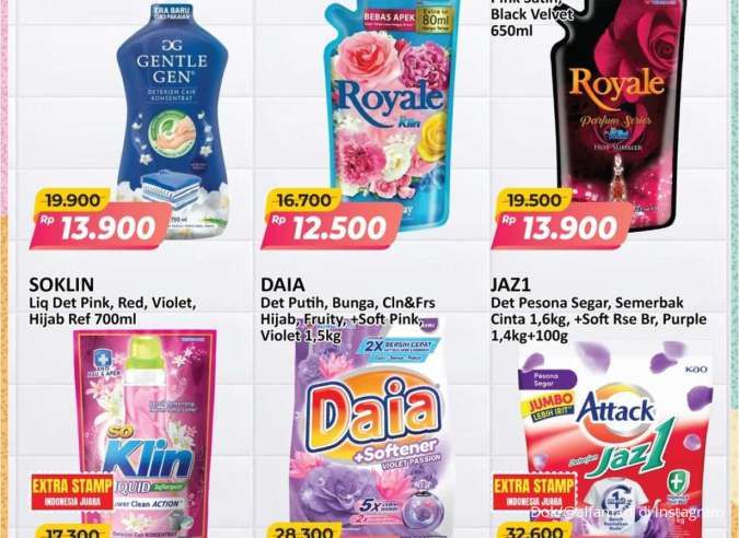 Promo Deterjen Weekend, Daia dan Attack Harga Spesial Sampai Hari Minggu
