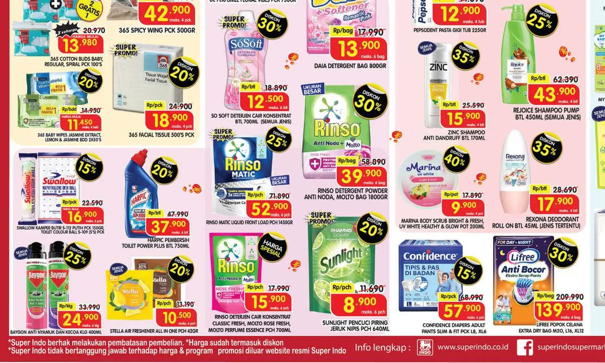 Promo Deterjen dan Sabun Mandi Weekday Jelang Akhir Mei, Promo Kebutuhan Rumah Tangga