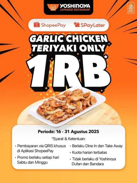 Promo Yoshinoya ShopeePay SPayLater Agustus 2025