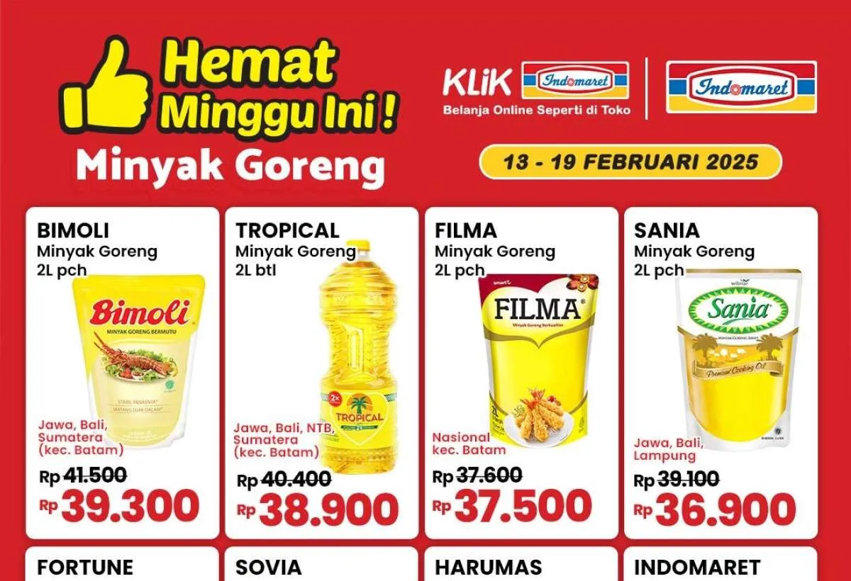 Promo Minyak Goreng Indomaret Berakhir Hari Ini 19 Februari 2025, Mulai Rp 33.000-an