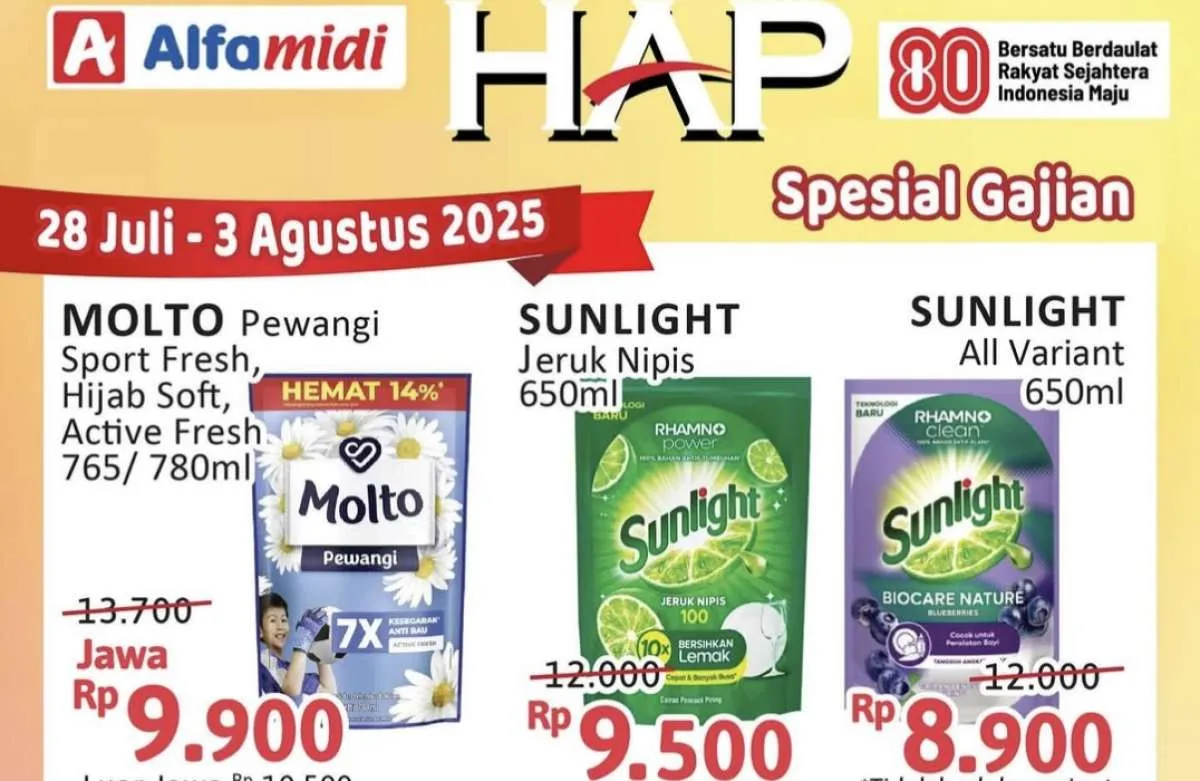 Katalog Promo Alfamidi Hemat Satu Pekan Spesial Gajian Periode 28 Juli-3 Agustus 2025