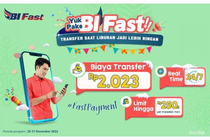 Transfer Akhir Tahun Pakai BI Fast di bank bjb, Ada Promo Biaya Rp2.023