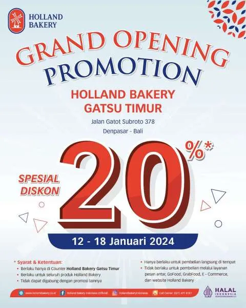 Promo grand opening Holland Bakery Denpasar Bali