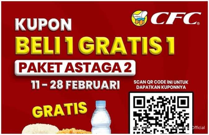 Promo CFC Beli 1 Gratis 1 Paket Astaga 11-28 Februari 2025, Mulai Rp 32.727 Saja