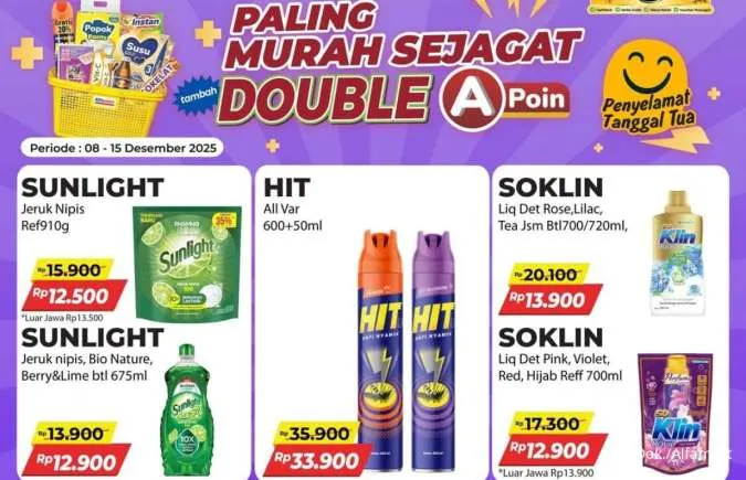 Promo Alfamart Paling Murah Sejagat 8-15 Desember 2025, Sunlight-Downy Hemat Banyak