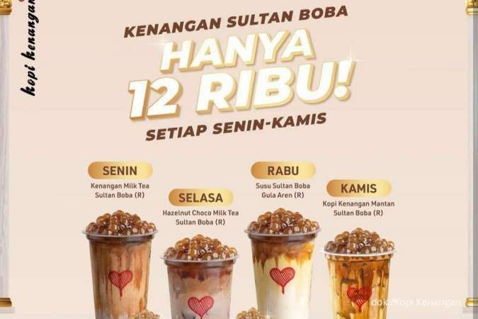 Promo Kopi Kenangan April 2022, Setiap Senin-Kamis Ada Kenangan Sultan Boba Rp 12.000