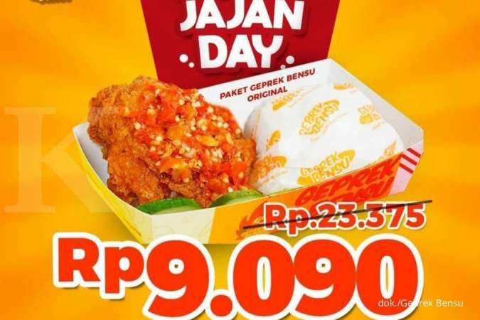 Bensu Jajan Day! Promo Geprek Bensu 8 November, Ayam dan Nasi Rp 9.090 via GoFood