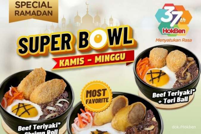 Promo Hokben Weekend 7-10 April 2022, Super Bowl Spesial Ramadan Rp 35.000