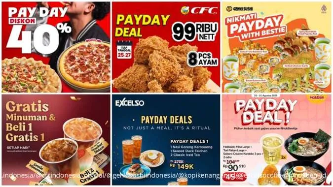  Daftar Promo Kuliner Payday Agustus 2025, Kopi Kenangan hingga HokBen Serba Hemat
