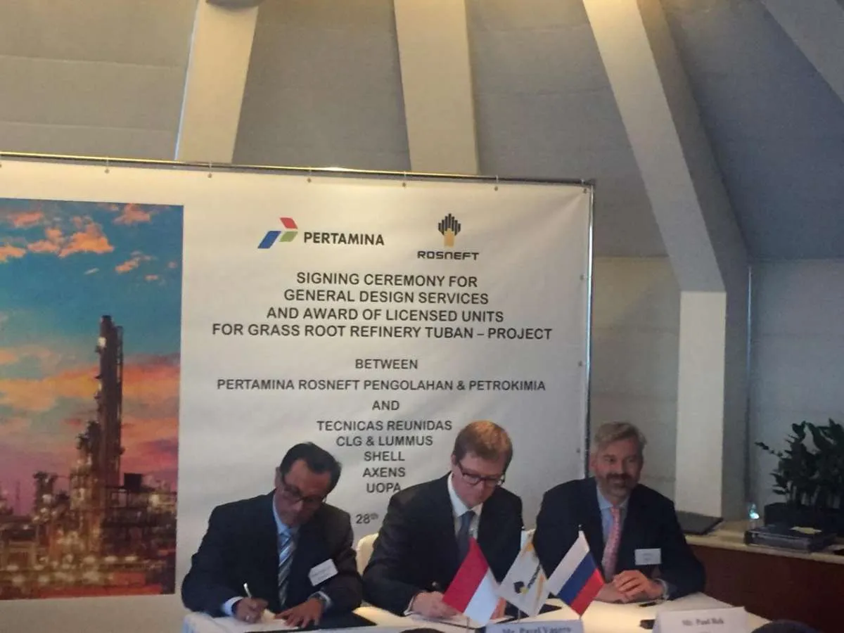 Lanjutkan proyek GRR Tuban, Pertamina Rosneft memulai proses desain rinci