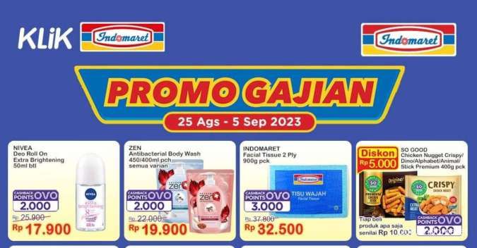 Promo Gajian Indomaret Periode 25 Agustus-5 September 2023, Pakai OVO Lebih Untung