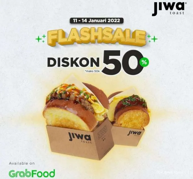 Promo Jiwa Toast via GrabFood