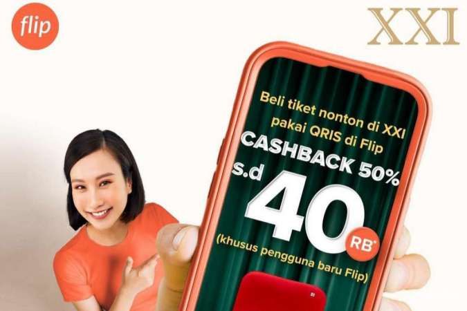 Promo Cinema XXI di Flip, Cashback 50% Setiap Hari hingga Bulan Oktober 2024