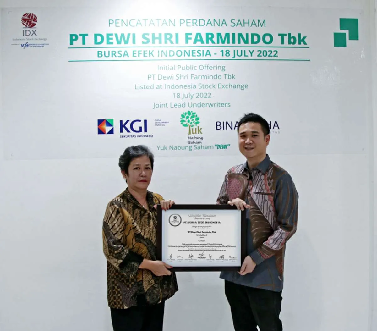 Menyimak Rencana Pengembangan Bisnis Dewi Shri Farmindo (DEWI) Usai IPO