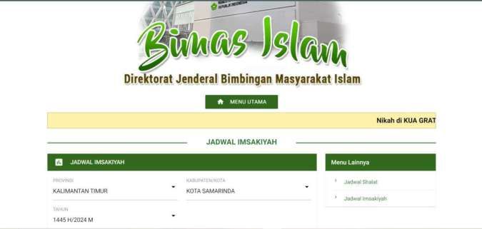Jadwal Imsakiyah Kota Samarinda Ramadan 2024 dan Buka Puasa dari Kemenag