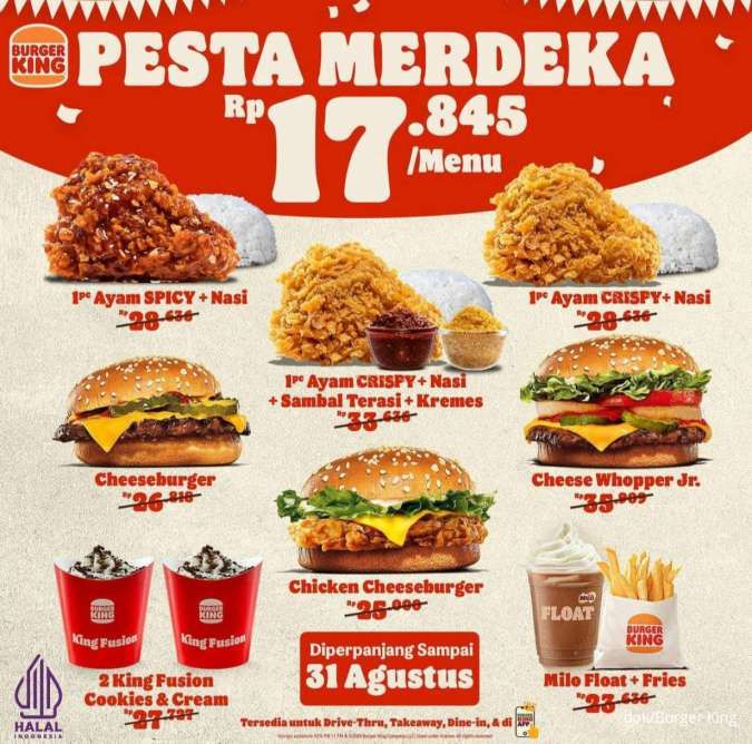 Promo Burger King Sampai 31 Agustus 2024