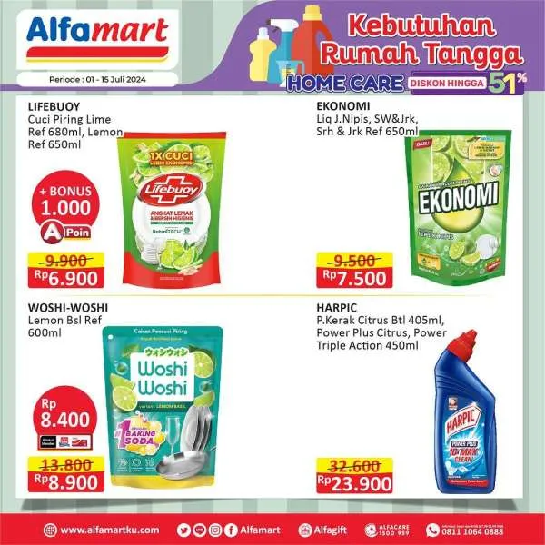 Promo Alfamart Home Care Diskon s/d 51% Periode 1-15 Juli 2024