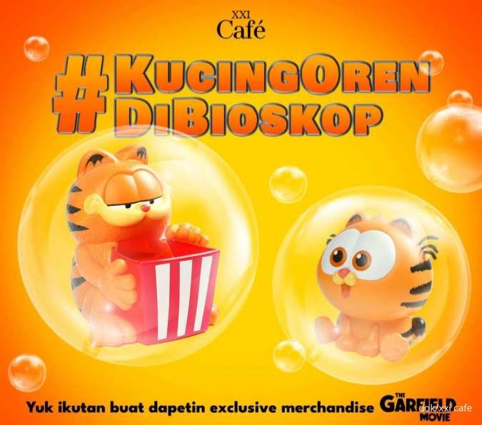 Ada Kucing Oren di Bioskop, XXI Cafe Sediakan Merchandise Baby Garfield