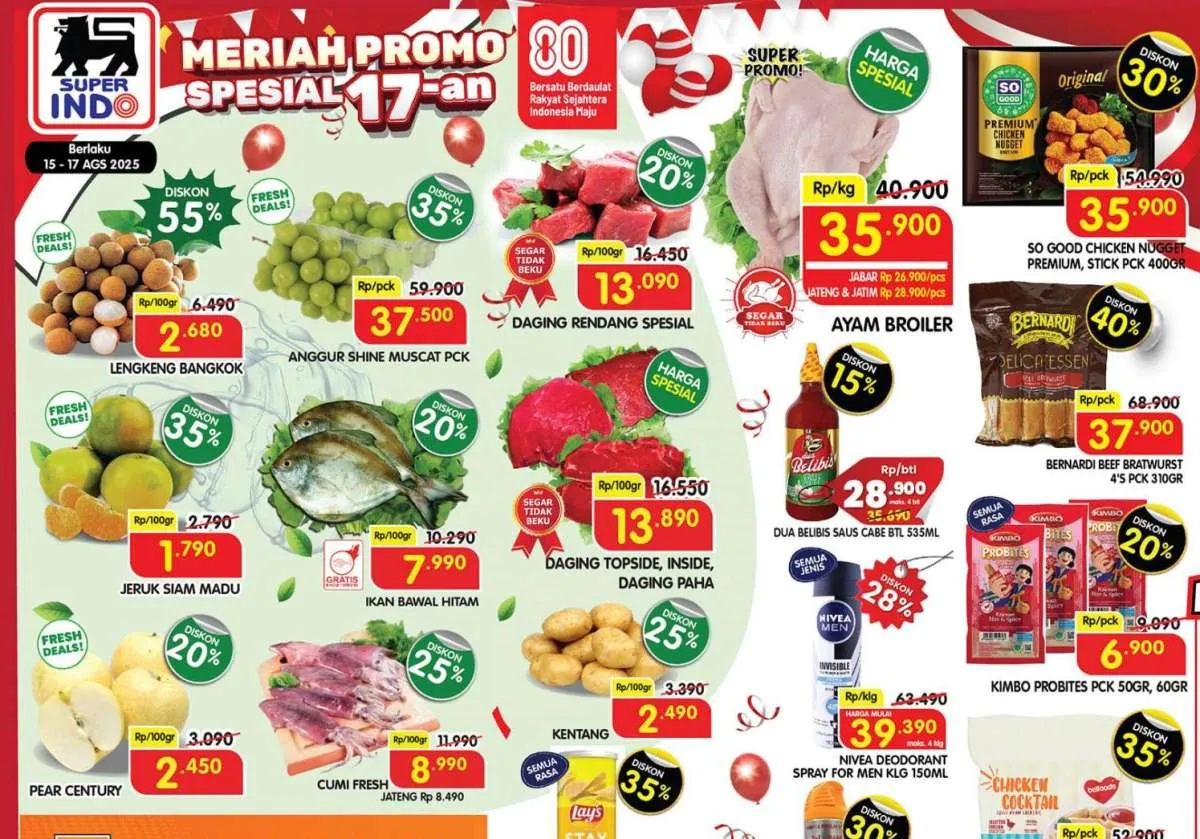 Promo JSM Superindo 15-17 Agustus 2025, Dapatkan Diskon Spesial 17-an
