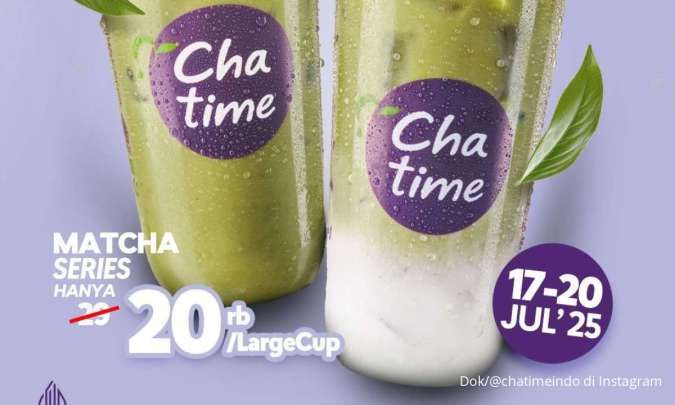 Promo Chatime Matcha Series Bulan Juli, Large Cup Lebih Murah di Akhir Pekan