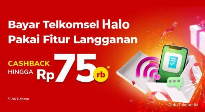 Promo Telkomsel Halo Juni 2022, Bayar Tagihan di Tokopedia Cashback Rp 75.000