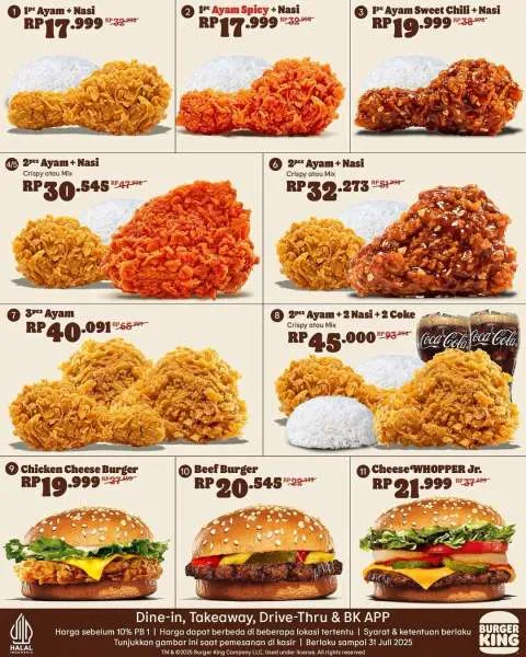 Promo Burger King Kupon Juni Paket Ayam Goreng