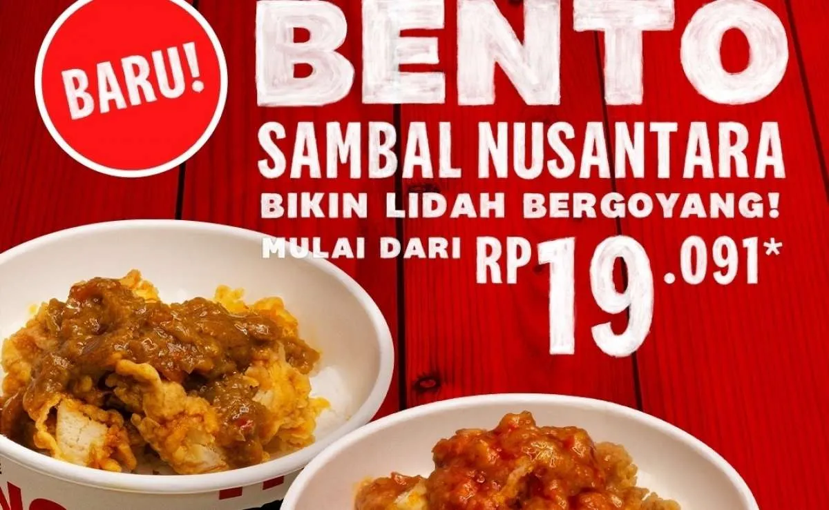 Promo KFC terbaru 2 November, bento sambal nusantara dan creampuff combo harga hemat