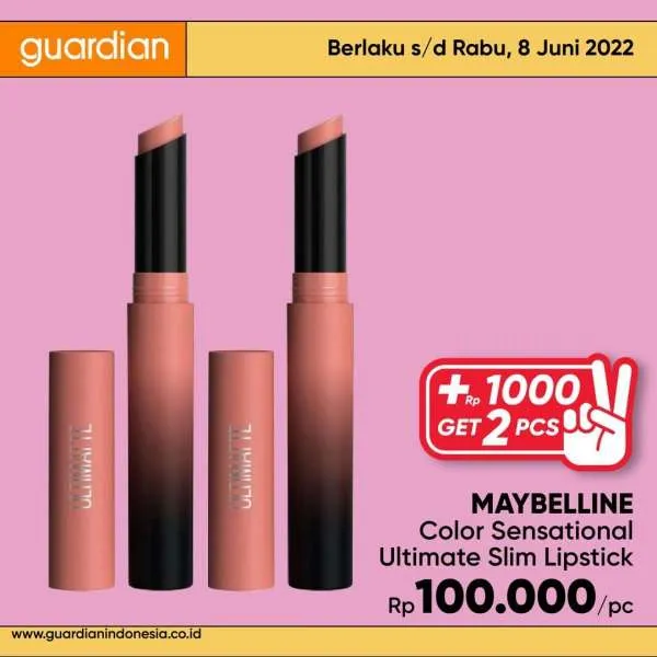 Promo Guardian +1000 Get 2 Pcs Periode 2-8 Juni 2022