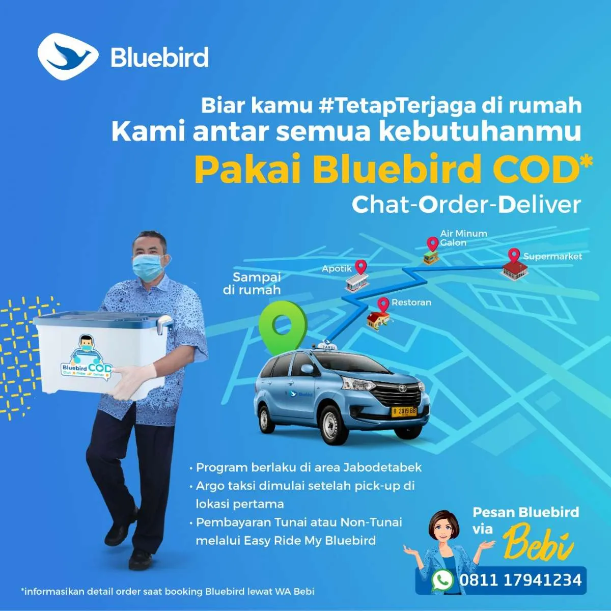 Antisipasi penyebaran virus corona, Blue Bird (BIRD) luncurkan program antar barang