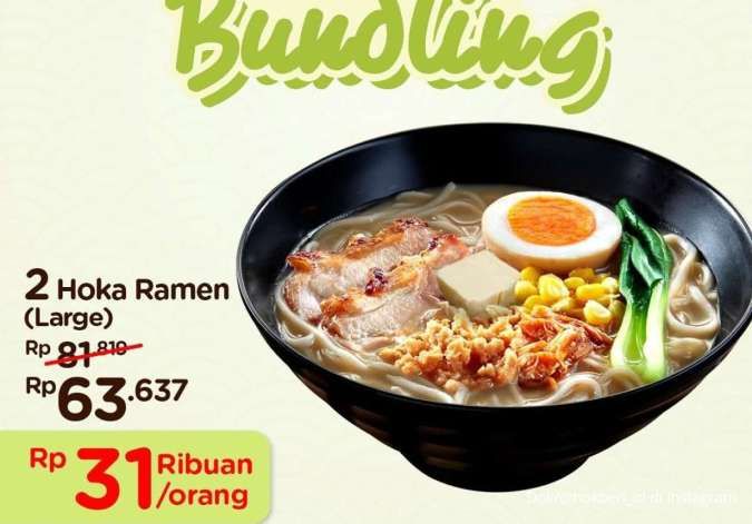 Promo HokBen Weekday Terbaru Januari 2025, 2 Hoka Ramen Cuma Rp 31.000 Per Orang