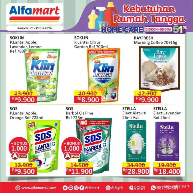 Promo Alfamart Home Care Diskon s/d 51% Periode 1-15 Juli 2024