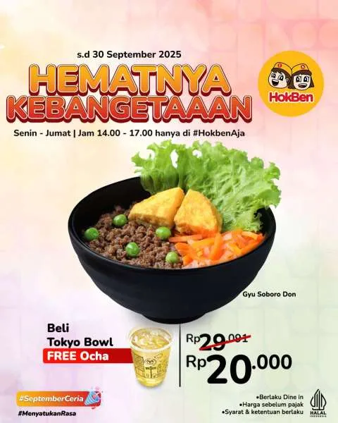 Promo HokBen Hematnya Kebangetan September 2025 Tokyo Bowl