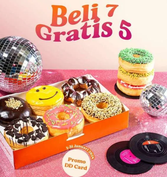 Promo gratis donut dari Dunkin edisi Januari 2024