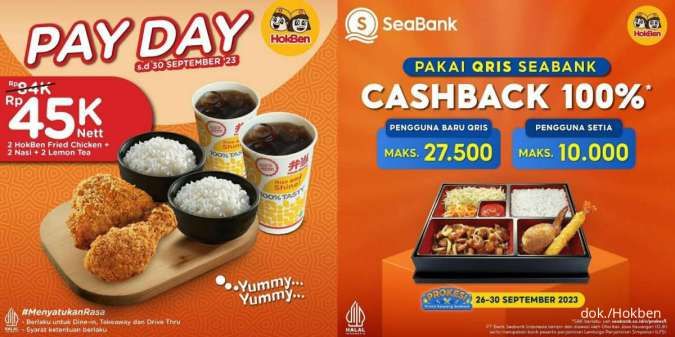 Promo Hokben Payday, Bundling Menu Ada Diskon dan Cashback s.d 30 September 2023