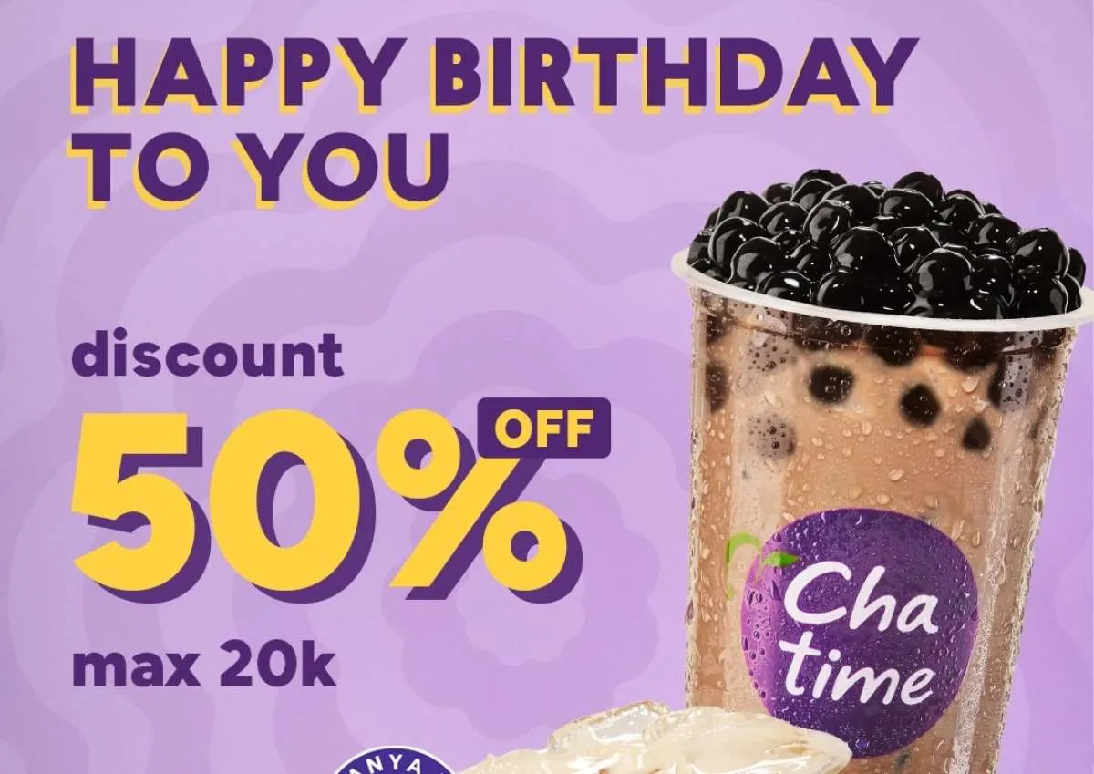 Promo Chatime Birthday Treats, Pakai Aplikasi F&B ID dan Dapatkan Diskon 50%