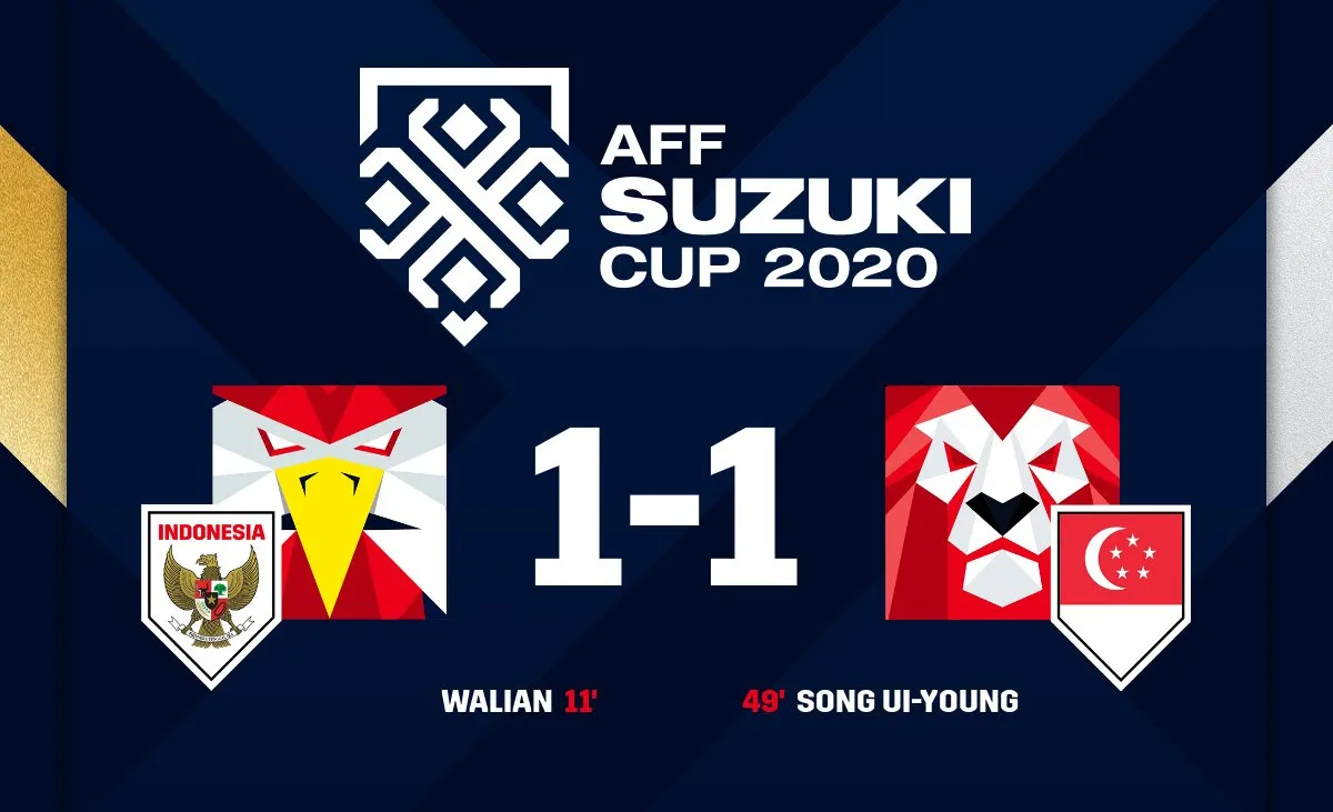 Semifinal Piala AFF, Indonesia Vs Singapura Imbang 1-1 di Babak Pertama