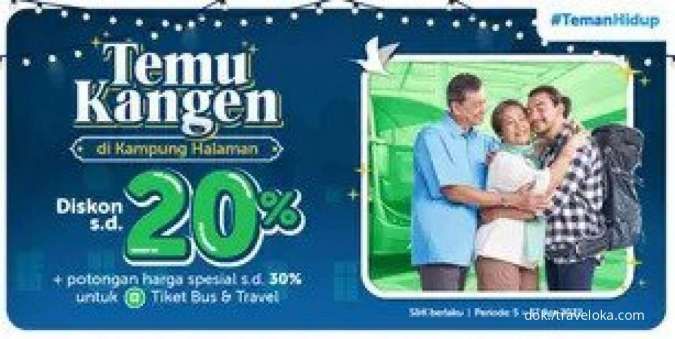 Promo Traveloka Tiket Bus & Travel, Dapatkan Diskon 20% & Potongan Spesial 30%