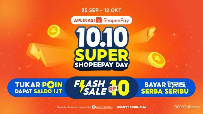 Serunya Hemat di 10.10 Super ShopeePay Day, Ada Flash Sale Rp10!