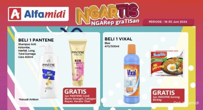 Promo Alfamidi Ngartis 16-30 Juni 2024, Sampo Pantene-Keju Cheddar Beli 1 Gratis 1