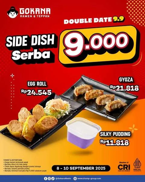 Promo Gokana 9.9 Side Dish