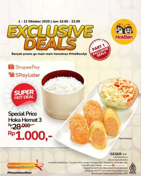 Promo HokBen x ShopeePay SPayLater 1-12 Oktober 2025