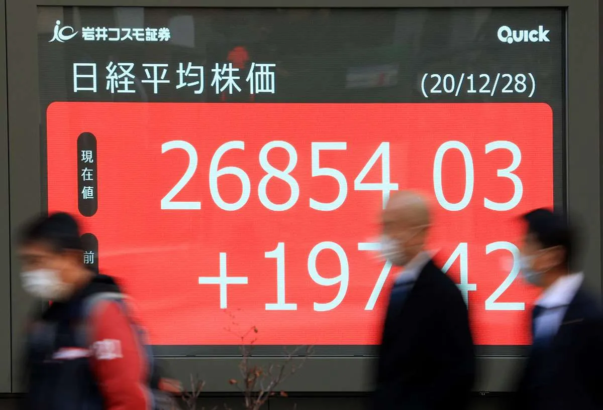 Bursa Asia mengekor penurunan Wall Street semalam, Selasa (5/1) pagi