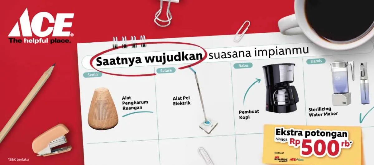 Promo ACE Hardware Mei 2022, Diskon Spesial untuk Furnitur hingga Alat Kebersihan