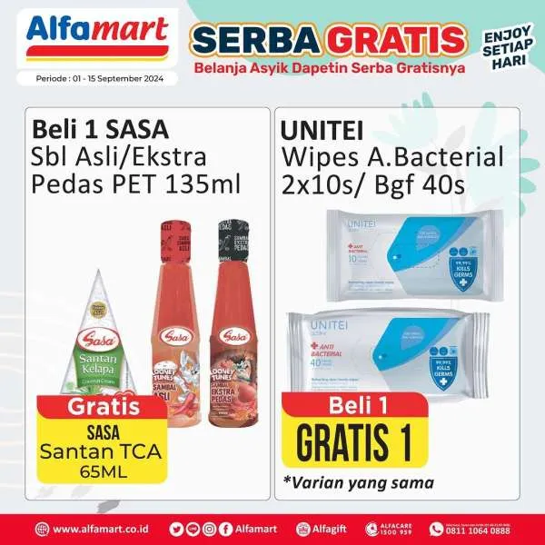 Promo Alfamart Serba Gratis Periode 1-15 September 2024