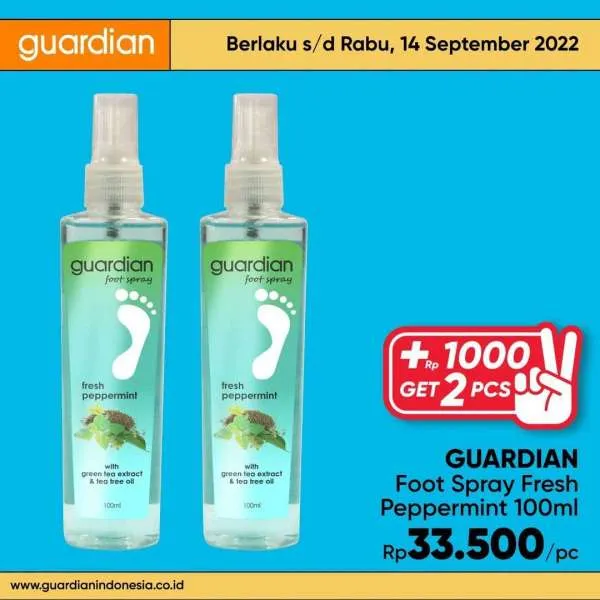 Promo Guardian +1000 Get 2 Pcs Periode 8-14 September 2022