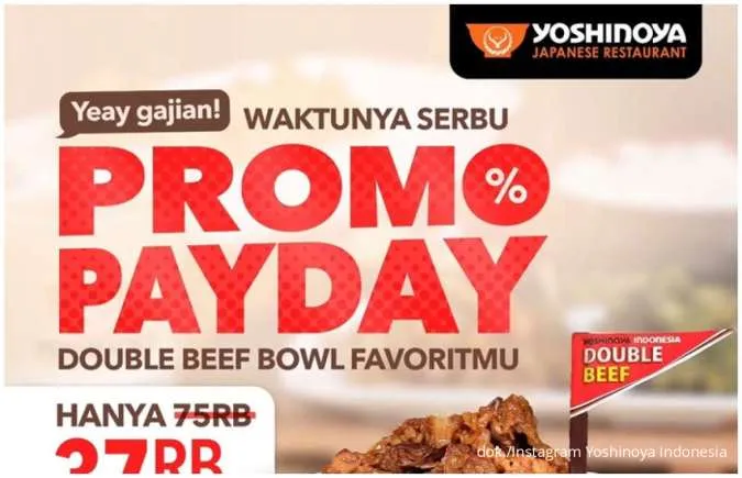 Promo Yoshinoya Payday Periode Mei 2026, Nikmati Hemat 50% Paket NasGul & Kopi 