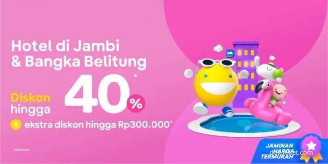 Promo Hotel Tiket.com di Jambi dan Bangka Belitung, Diskon 40% s.d 6 September 2022