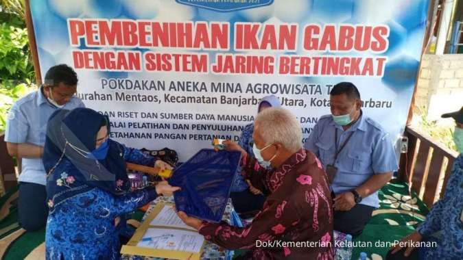 KKP Serahkan Percontohan Pembenihan Ikan Gabus di Kota Banjarbaru