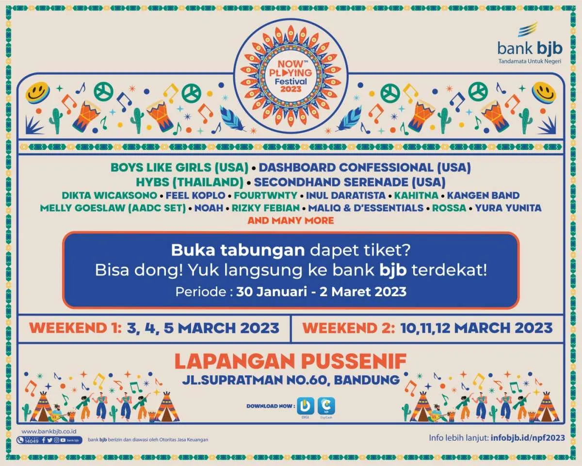 Now Playing Festival 2023 Diramaikan Dashboard Confessional, Cek Cara Raih Tiketnya