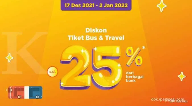 Promo Waktu Indonesia PegiPegi (WIP), Diskon Tiket Bus dan Travel hingga 25%